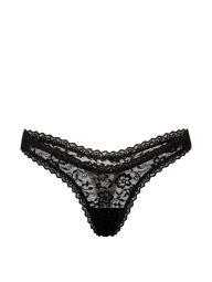 Мереживні трусики тонг Victoria's Secret 1159864277 (Чорний M)