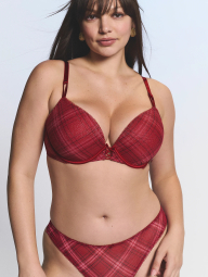Жіночі напівпрозорі трусики тонг Victoria's Secret із шиммером 1159864920 (Червоний XL)