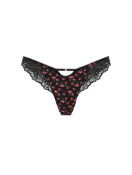 Жіночі трусики тонг Victoria's Secret з мереживом 1159864936 (Чорний XL)