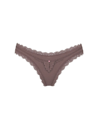 Женские трусики бразилиана Victoria's Secret с кружевом 1160184344 (Коричневый S)