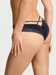 Жіночі гладкі трусики чики Victoria's Secret з сіточкою 1160110138 (Синій M)
