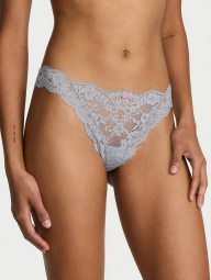 Кружевные трусики тонг Victoria's Secret 1160203441 (Серый XS)