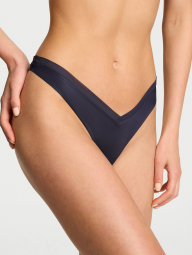 Женские гладкие трусики тонг Victoria's Secret с сеточкой 1160157122 (Синий S)
