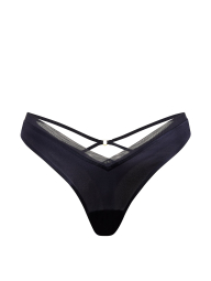Женские гладкие трусики тонг Victoria's Secret с сеточкой 1160157122 (Синий S)