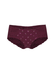Женские трусики хипхаггеры Victoria's Secret Pink с кружевом 1160162697 (Бордовый XS)