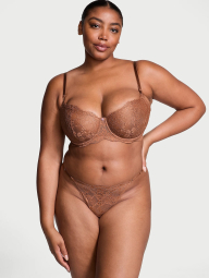 Мереживні трусики стрінги Victoria's Secret 1160205629 (Коричневий S)