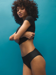 Гладкие трусики бикини Flex Victoria's Secret в полоску 1160213530 (Черный M)