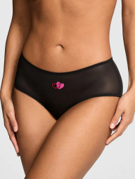 Женские трусики чики Victoria's Secret Pink с вышивкой 1160272199 (Черный M)