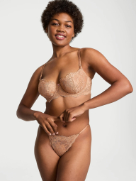 Мереживні трусики стрінги Victoria's Secret 1160357113 (Бежевий M)