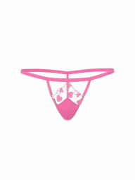 Сетчатые трусики стринги Victoria's Secret с вышивкой 1160454239 (Розовый S)