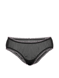 Женские сетчатые трусики чики Victoria's Secret Pink с оборками 1160456808 (Черный S)