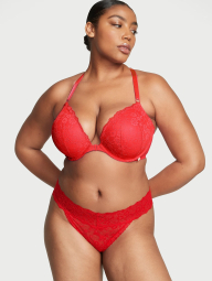 Кружевные трусики тонг Victoria's Secret 1160542459 (Красный XXL)