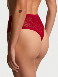 Трусики тонг Victoria's Secret с высокой посадкой 1160862892 (Бордовый XS)