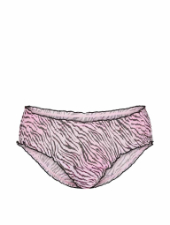 Жіночі сітчасті трусики чіки Victoria's Secret Pink з воланами 1160945312 (Чорний/Рожевий XL)