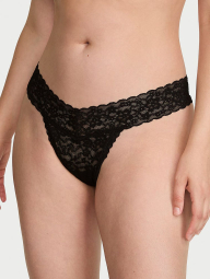 Мереживні трусики тонг Victoria's Secret 1160953388 (Чорний XS)