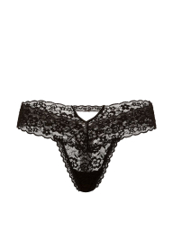 Мереживні трусики тонг Victoria's Secret 1160953388 (Чорний XS)