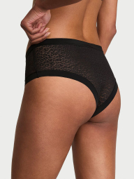 Жіночі безшовні трусики чіки Victoria's Secret з візерунком 1160963007 (Чорний S)