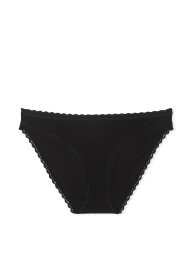 Жіночі трусики бікіні Victoria's Secret з мереживним оздобленням 1160995304 (Чорний M)
