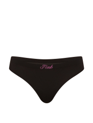 Жіночі трусики Тонг Victoria's Secret Pink з логотипом 1160993369 (Чорний S)