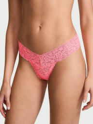 Мереживні трусики тонг Victoria's Secret 1161171079 (Рожевий L)