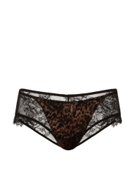 Кружевные трусики чики Victoria's Secret 1161351040 (Черный/Леопардовый S)