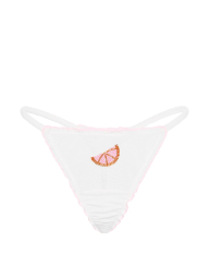 Сетчатые трусики тонг Victoria's Secret с бисером и пайетками 1161702994 (Молочный S)