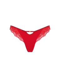 Гладкие трусики тонг Victoria's Secret с кружевом 1161790741 (Красный XXL)