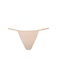 Гладкие трусики тонг Victoria's Secret с регулируемыми ремешками 1161714388 (Бежевый XL)