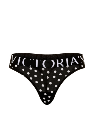 Трусики тонг Victoria's Secret з логотипом 1161726442 (Чорний XS)