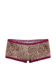 Трусики шортики Victoria's Secret с кружевом 1161765640 (Леопардовый S)