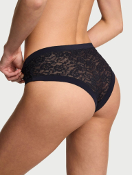 Бесшовные кружевные трусики чики Victoria's Secret 1161770663 (Синий M)