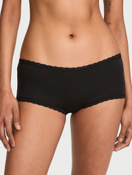 Трусики шортики Victoria's Secret с кружевом 1161777349 (Черный S)
