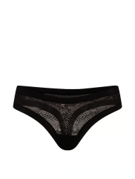 Бесшовные трусики тонг Victoria's Secret с узором 1161796377 (Черный S)