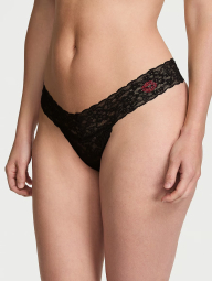 Мереживні трусики тонг Victoria's Secret зі стразами 1161856861 (Чорний XL)