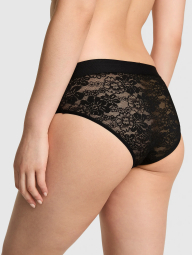 Женские кружевные трусики хипхаггеры Victoria's Secret PINK 1161971775 (Черный L)