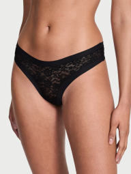 Бесшовные трусики тонг Victoria's Secret 1161978428 (Черный XS)