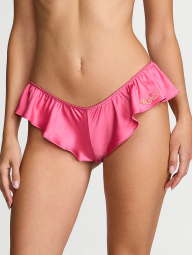 Трусики бразильяны Victoria's Secret с оборками и нашивкой 1162057357 (Розовый L)