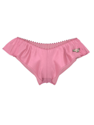 Трусики бразильяны Victoria's Secret с оборками и нашивкой 1162057357 (Розовый L)