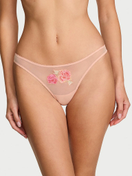 Женские трусики тонг Victoria's Secret с вышивкой 1162058440 (Оранжевый XS)