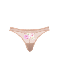 Женские трусики тонг Victoria's Secret с вышивкой 1162068599 (Оранжевый XL)