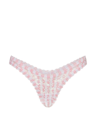 Кружевные трусики тонг Victoria's Secret в полоку 1162128220 (Белый/Розовый S)