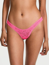 Кружевные трусики тонг Victoria's Secret 1162136628 (Розовый S)
