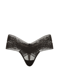Трусики тонг Victoria's Secret с кружевом 1162212003 (Черный L)