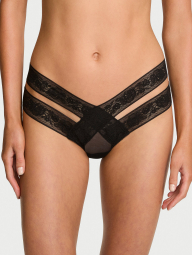 Трусики чики Victoria's Secret с кружевом 1162472053 (Черный L)