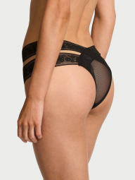 Трусики чики Victoria's Secret с кружевом 1162472053 (Черный L)