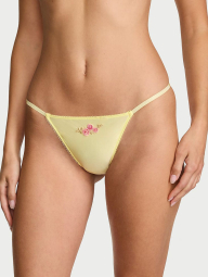 Гладкі трусики стрінги Victoria's Secret з вишивкою 1162741356 (Жовтий S)