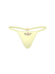 Гладкие трусики стринги Victoria's Secret с вышивкой 1162642877 (Желтый XL)