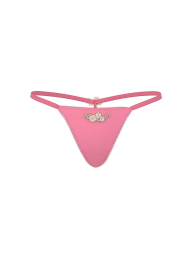 Гладкие трусики стринги Victoria's Secret с вышивкой 1162643896 (Розовый XL)