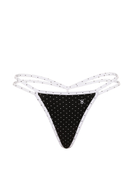 Женские трусики стринги Victoria's Secret с вышивкой 1162651949 (Черный S)