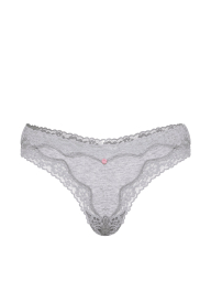 Женские трусики тонг Victoria's Secret с кружевной отделкой 1162684852 (Серый XS)